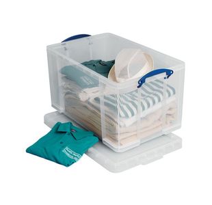 Really Useful 84L Plastic Storage Box W710xD440xH380mm Clear 84LC