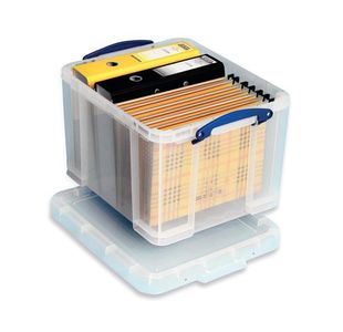 Really Useful 35L Plastic Storage Box With Lid W480xD390xH310mm Clear 35C