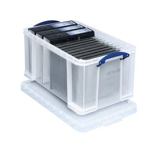 Really Useful 48L Plastic Storage Box W600xD400xH310mm Clear 48C