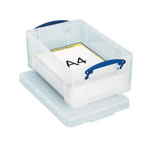 Really Useful 9L Storage Box With Lid and Clip Lock Handles Clear 9C
