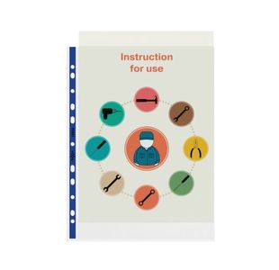 Rexel Quality Pocket A4 Blue Spine Embossed (Pack of 25) 12233