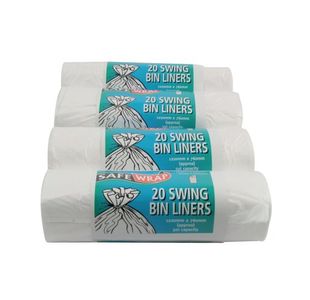 Safewrap Standard Swing Bin Liner White (80 Pack) 0441
