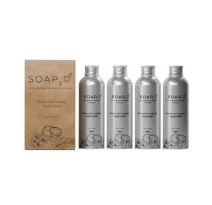 Gel Hair + Hand + Body Soap Super Refill Makes 4 Litres (Pack of 4) S2OAB150