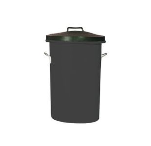 Heavy Duty Cylindrical Storage Bin with Lid Black 311960