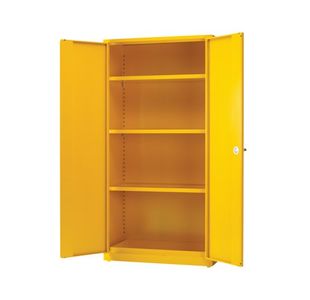 Hazardous Substance Storage Cabinet 72x36x18 inch c/w 3 Shelf Yellow 188736