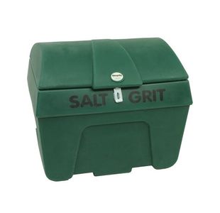 Slingsby Heavy Duty Salt and Grit Bin without Hopper Feed with Locking Lid Green 200L 317059
