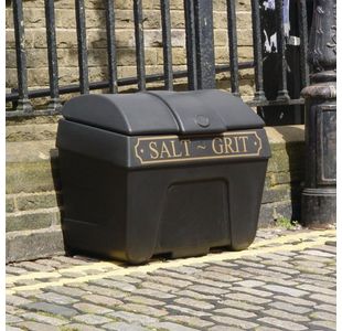 Victoriana Salt and Grit Bin without Hopper Feed Black/Gold 400L 317075