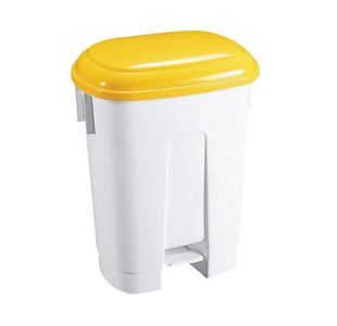 Derby Plastic Pedal Bin 30 Litre White/Yellow 348023