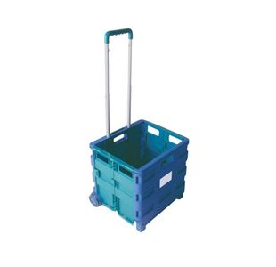 Folding Container Trolley Blue /Green 356684
