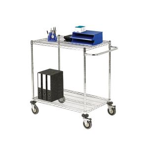 Mobile Trolley 2-Tier Chrome 372995