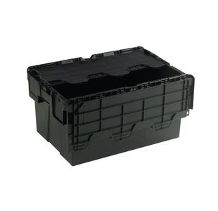 Black Attached Lid Container 54L 375814