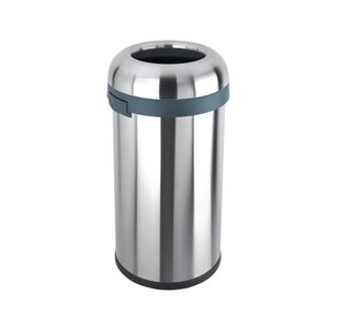 Open Top Bullet Bin 60 Litre Silver 380856