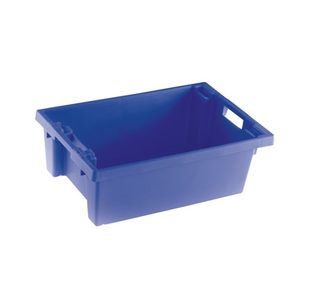 Solid Slide Stack/Nesting Container 600X400X200mm Blue 382960