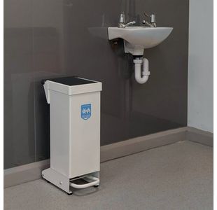 Fire Retardant Steel Sackholder White Body with Black Lid 28L 410359