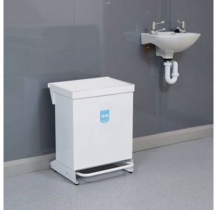 Fire Retardant Steel Sackholder White Body with White Lid 42L 410364