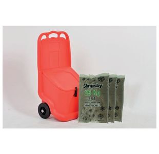 Mobile Salt and Grit Bin Kit Red 75L with De-icing Salt 418885