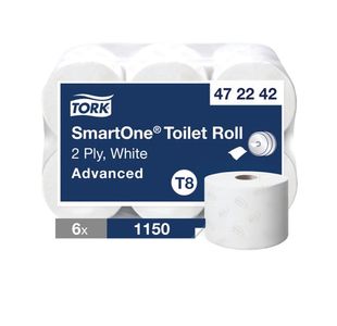 Tork SmartOne Toilet Roll 2-Ply White 1150 Sheets (Pack of 6) 472242