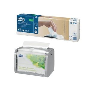 Tork Xpressnap 2-Ply Napkins 2 Fold White (Pack of 1000) + FOC Dispenser