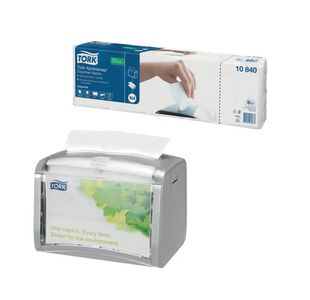 Tork Xpressnap 1-Ply Napkins 4 Fold White (Pack of 1125) + FOC Dispenser
