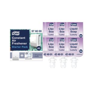 Tork Luxury Soft Liquid Soap (Pack of 6) + FREE Air Freshener Pack