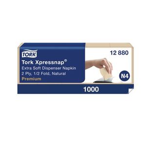 Tork Xpressnap Extra Soft Dispenser Napkin 2-Ply Half Fold Natural 217x170mm (Pack of 1000) 12880
