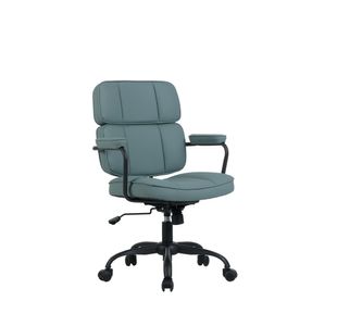 Sky Executive Chair with Fixed Arms Leather Look Blue CH0542BLND