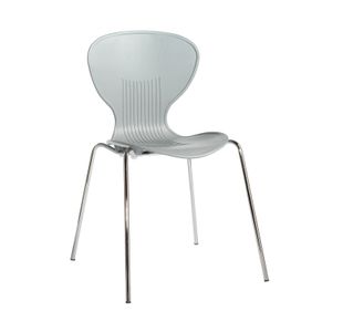 Sienna one piece shell chair with chrome legs (pack of 4) - grey
