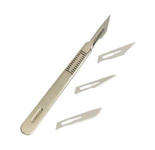 Swordfish Scalpel No.3 Handle With 4 Blades Metal 43110