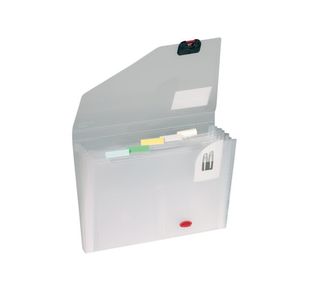 Snopake Expanding Organiser 6 Part A4 Clear (Includes coloured index tabs for personalisation) 11893