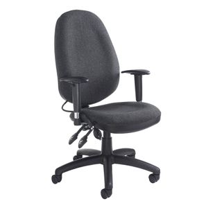 Sofia adjustable lumbar operators chair - charcoal
