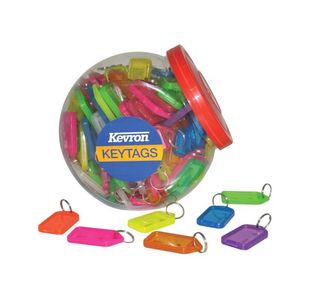 Kevron Plastic Clicktag Key Tag Large Assorted Tub (Pack of 70) ID30AC70