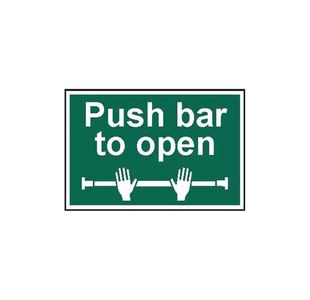 Spectrum Safety Sign Push Bar To Open PVC 300x200mm 1523