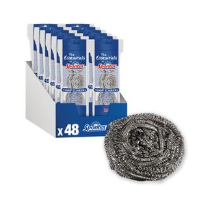 Spontex Tough Metal Scourer x4 Scourers Pack of 12 19500134