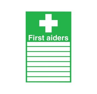 Safety Sign First Aiders 300x200mm PVC FA01926R