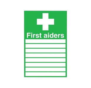 Safety Sign First Aiders Self-Adhesive 300x200mm FA01926S