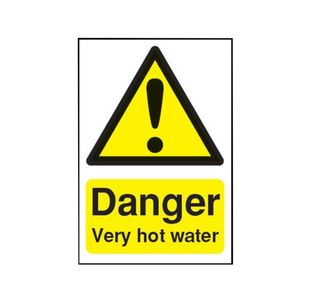 Safety Sign Danger Very Hot Water 75x50mm Self-Adhesive HA17343S