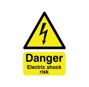 Safety Sign Danger Electric Shock Risk A5 Self-Adhesive HA10751S