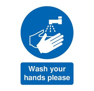 Safety Sign Wash Your Hands Please A5 PVC MD05851R