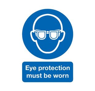 Safety Sign Eye Protection Must be Worn A4 PVC MA01250R