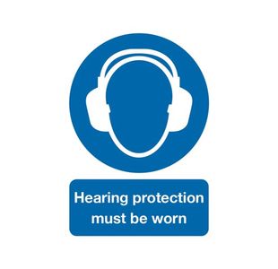 Safety Sign Hearing Protection Must be Worn A4 PVC MA01950R