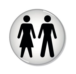 Domed Sign Women and Men Symbol 60mm Diameter RDS3