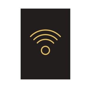 Wireless Sign Rigid Plastic 105x150mm Black/Gold Y6698721