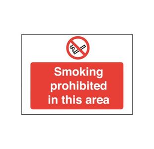 Safety Sign Smoking Prohibited in This Area 450x600mm PVC P35Z/R