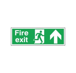 Safety Sign Fire Exit Up 150x450mm Self-Adhesive EB09A/S