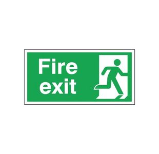 Safety Sign Fire Exit Running Man Right 150x300mm Self-Adhesive E98A/S