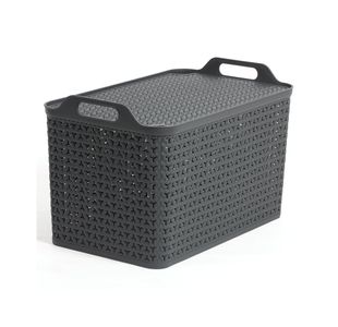Strata Extra Large Basket with Lid 42L Charcoal Grey XW131-CHA-VW