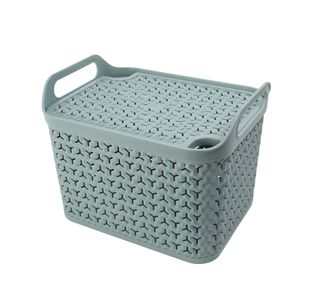 Strata Medium Urban Store Basket with Lid 14L Green XW123-LPG-VW