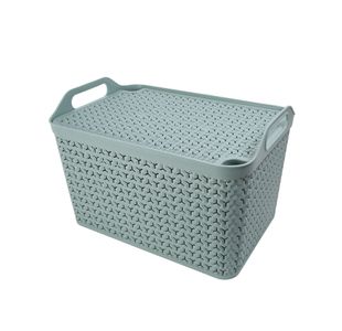 Strata Large Urban Store Basket with Lid 24 Litre Green XW124-LPG-VW