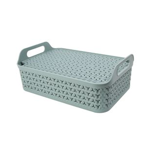 Strata Shallow Basket with Lid 12L Green XW132-LPG-VW