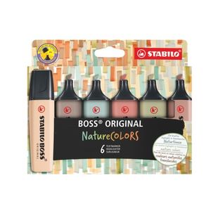 Stabilo Boss Original Highlighter NatureColors Assorted (Pack of 6) 70/6-2-2